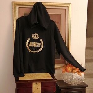 Juicy Couture New York Black Thin Hoody Gold  Crown Design
